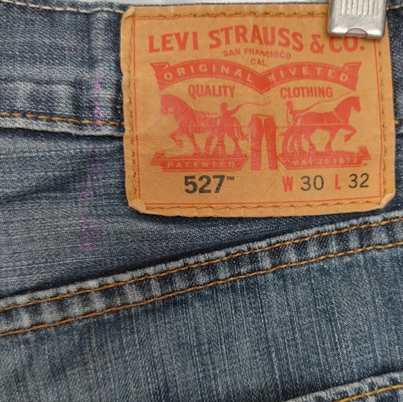 Levi's 527 slim boot cut patched jeans 30/32 - Picture 2 of 8